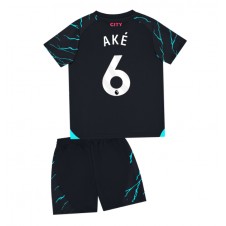 Manchester City Nathan Ake #6 Tredjedraktsett Barn 2023-24 Kortermet (+ korte bukser)